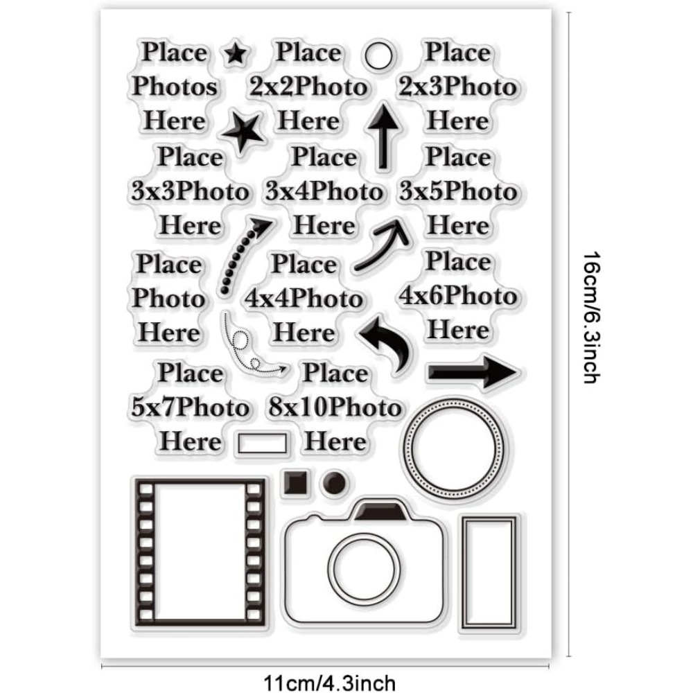 ここに写真を置きます クリアスタンプ 矢印 シリコーンカメラ - Photography Image のレビューと価格