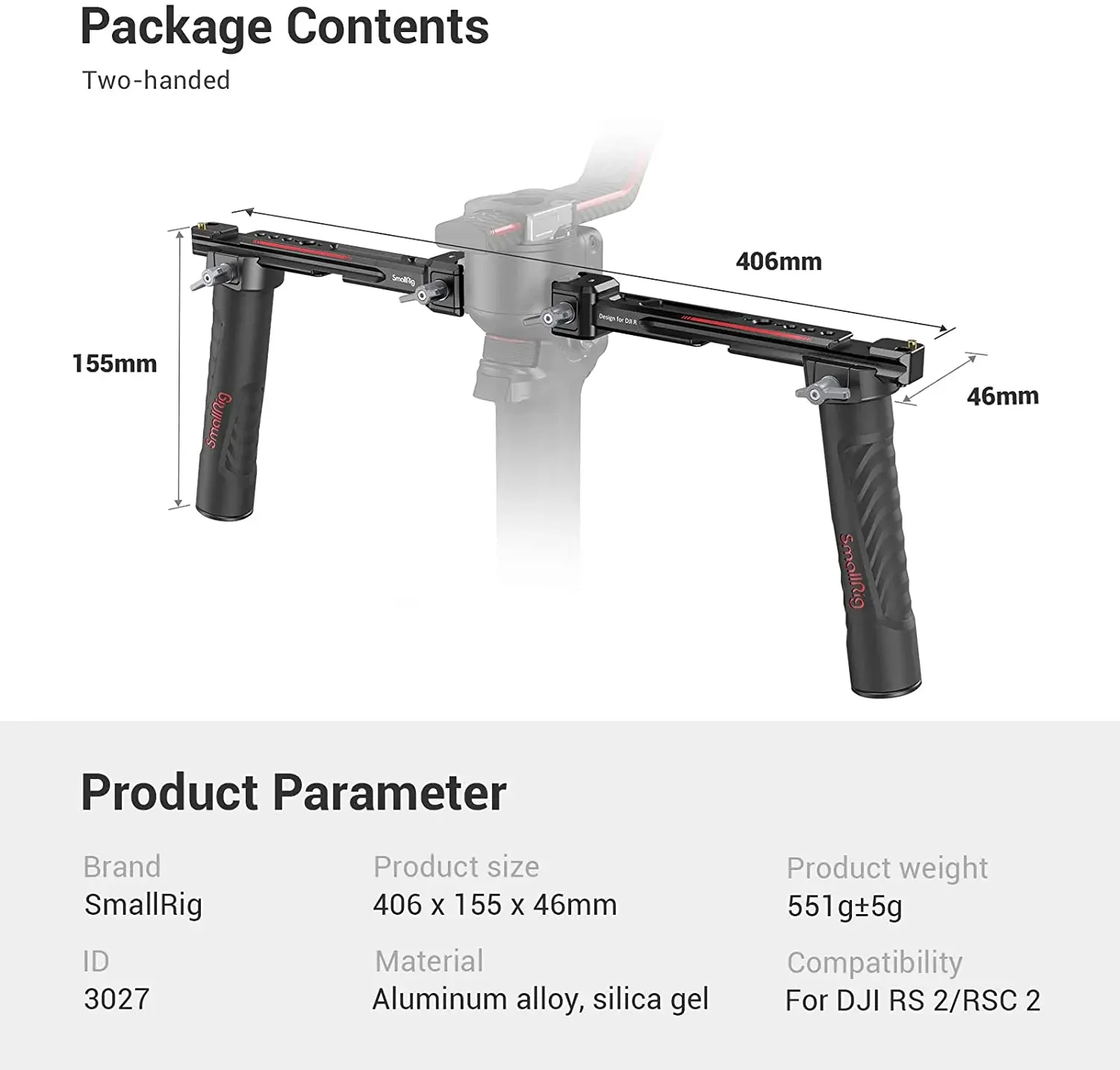 SmallRig 3027 調整可能なデュアルハンドグリップ - Handheld Stabilizer Gimbal のレビューと価格