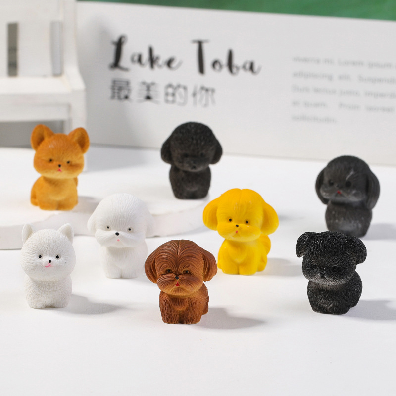 ミニキュートドッグ漫画犬モデル樹脂フィギュアシミュレーション - Photography Desk のレビューと価格