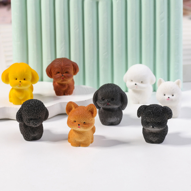 ミニキュートドッグ漫画犬モデル樹脂フィギュアシミュレーション - Photography Desk のレビューと価格