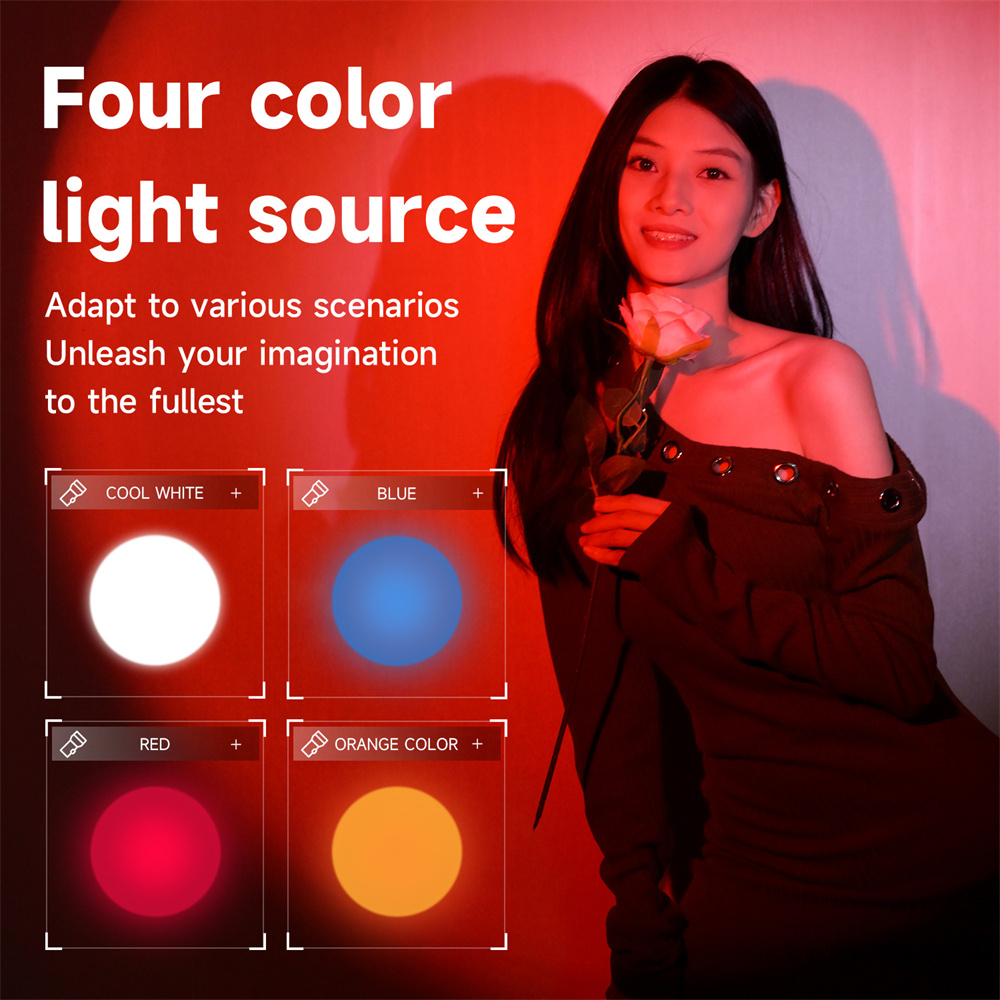 新しい写真撮影用懐中電灯 4 色 RGB LED ビデオライ - Strobe Light Studio のレビューと価格