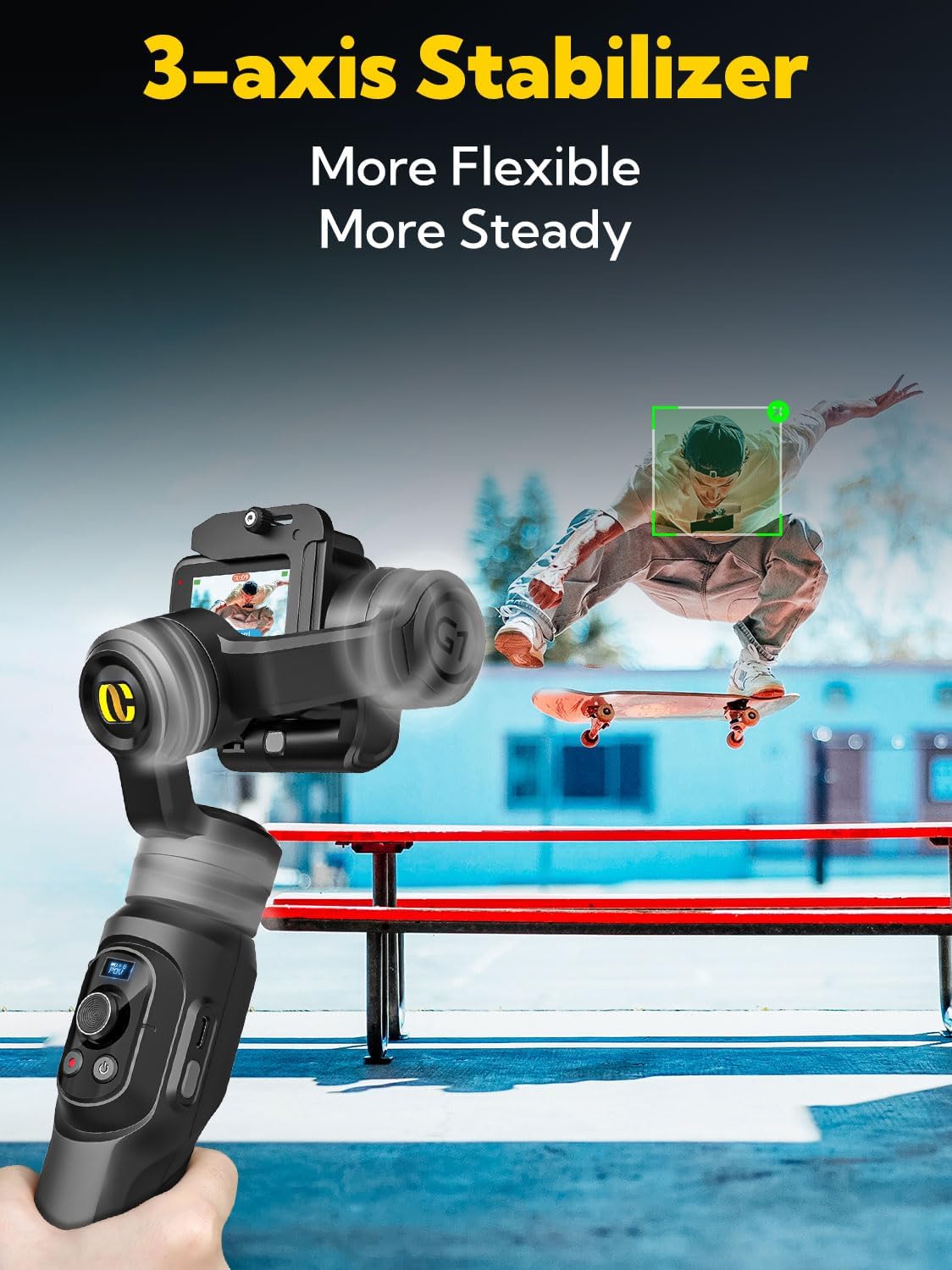 アクションカメラ用3軸ハンドヘルドスタビライザー、内蔵19c - Handheld Stabilizer Gimbal のレビューと価格