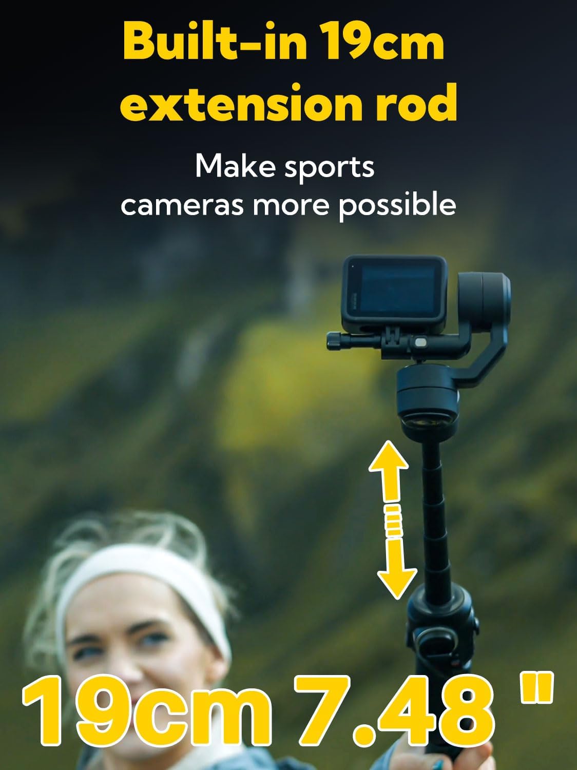 アクションカメラ用3軸ハンドヘルドスタビライザー、内蔵19c - Handheld Stabilizer Gimbal のレビューと価格