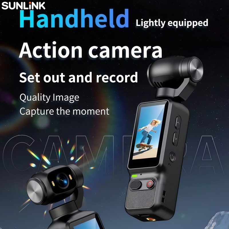 1pc ハンドヘルドアクションカメラ 4K HD ビデオレコ - Handheld Stabilizer Gimbal のレビューと価格