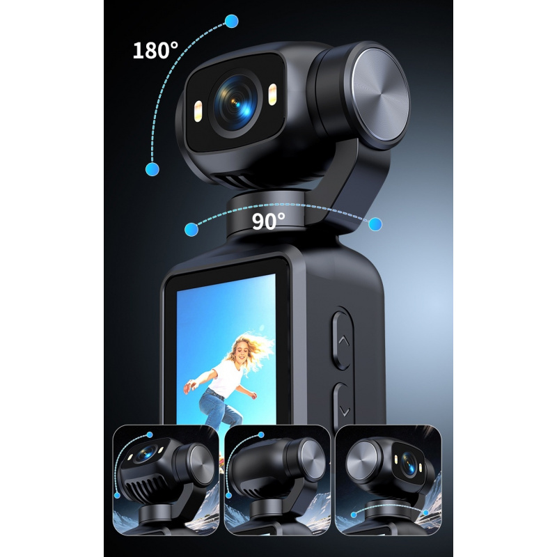 1pc ハンドヘルドアクションカメラ 4K HD ビデオレコ - Handheld Stabilizer Gimbal のレビューと価格