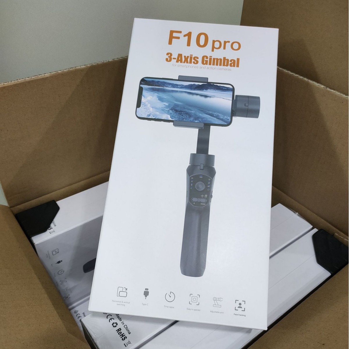 F10 PRO ハンドヘルドモバイルフォン 3軸ジンバルスタ - Handheld Stabilizer Gimbal のレビューと価格