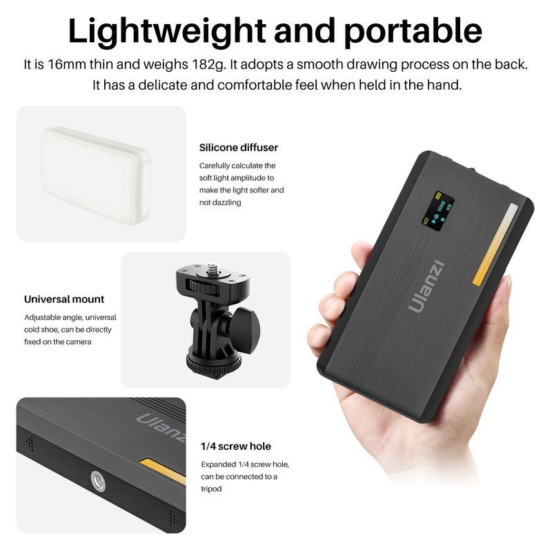 Ulanzi VL200 ソフト二色 LED ビデオライト充 - Strobe Light Studio のレビューと価格