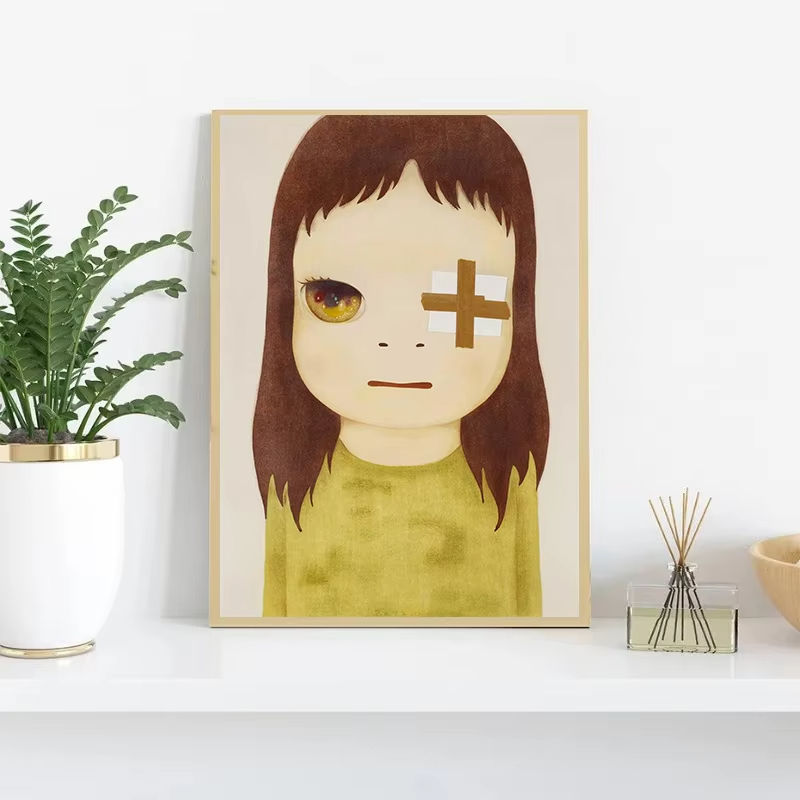 奈良美智 ギターガール漫画ポスターとプリント キャンバス絵画 - Photography Image のレビューと価格