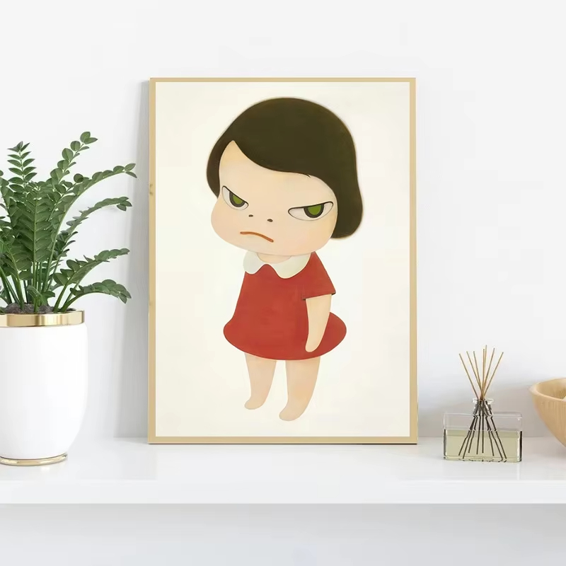 奈良美智 ギターガール漫画ポスターとプリント キャンバス絵画 - Photography Image のレビューと価格