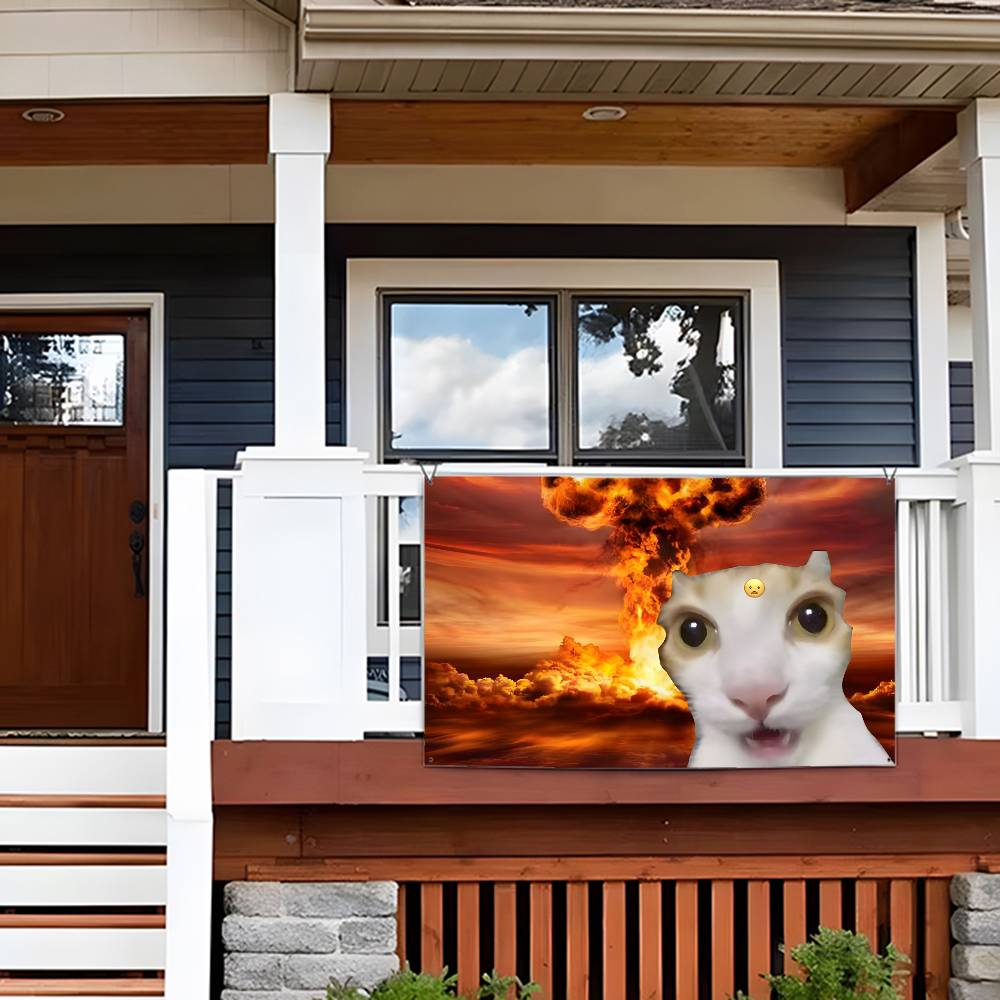 興味深い猫の写真旗カスタムフラグ壁掛けタペストリー屋外装飾旗 - Photography Interest のレビューと価格