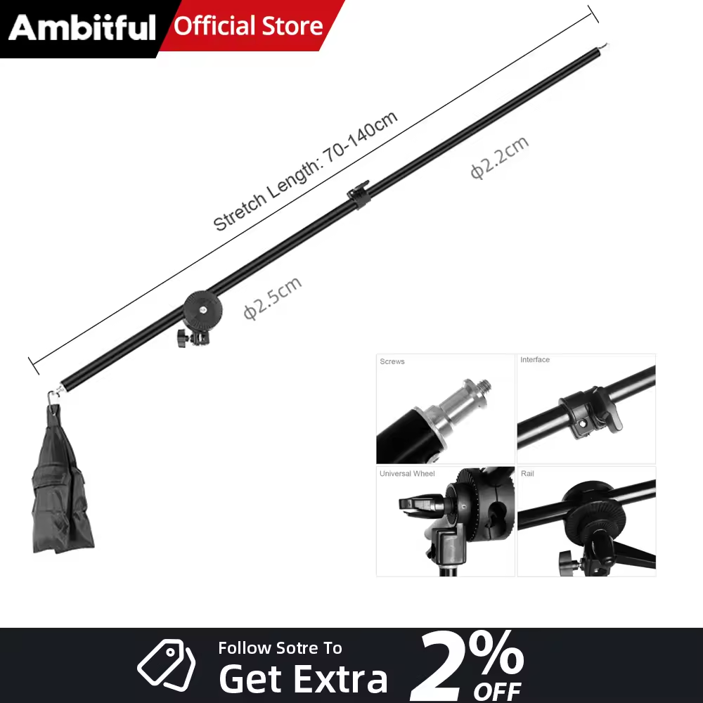 Ambitful 75-140cm / 30'-55' 伸縮 - Strobe Light Studio のレビューと価格