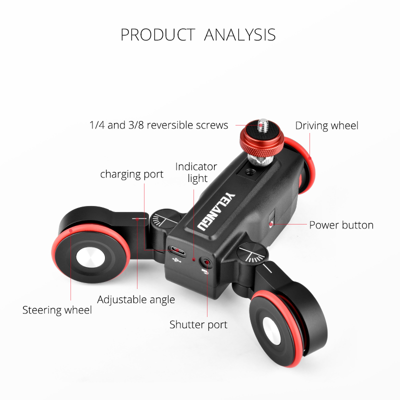 YELANGU L5 電動カメラスライダー 自動ビデオドリー - Camera Slider Rail のレビューと価格