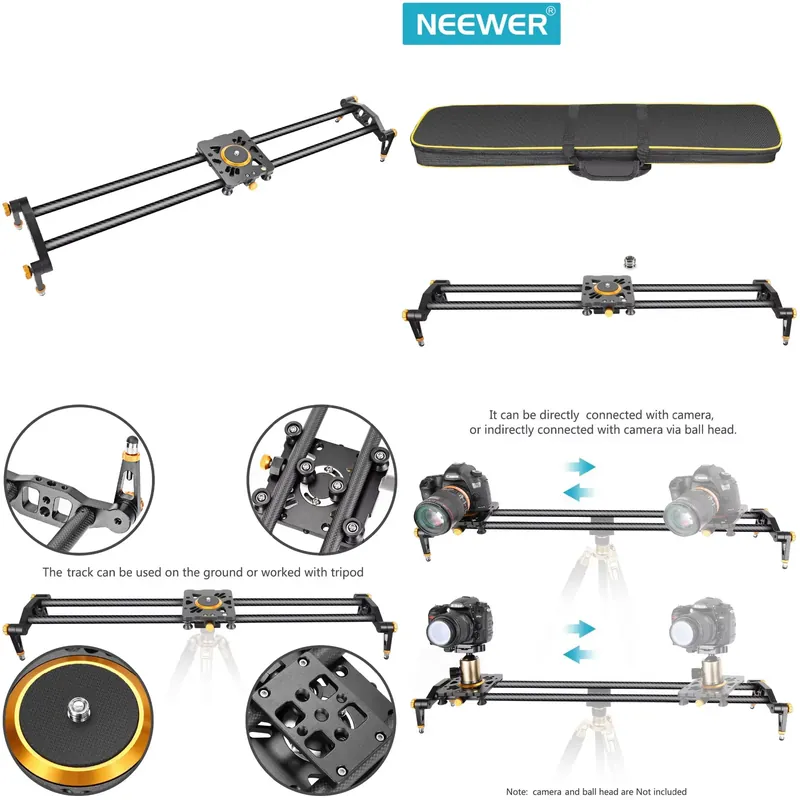 Neewer 39.4インチ/100cm カーボンファイバー - Camera Slider Rail のレビューと価格