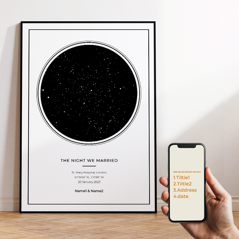 現代風カスタムパーソナライズ夜空星図ウォールアートキャンバス - Photography Image のレビューと価格