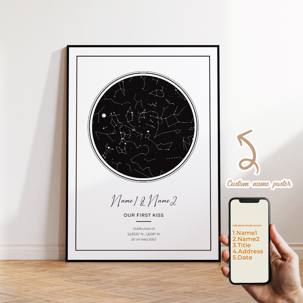 現代風カスタムパーソナライズ夜空星図ウォールアートキャンバス - Photography Image のレビューと価格