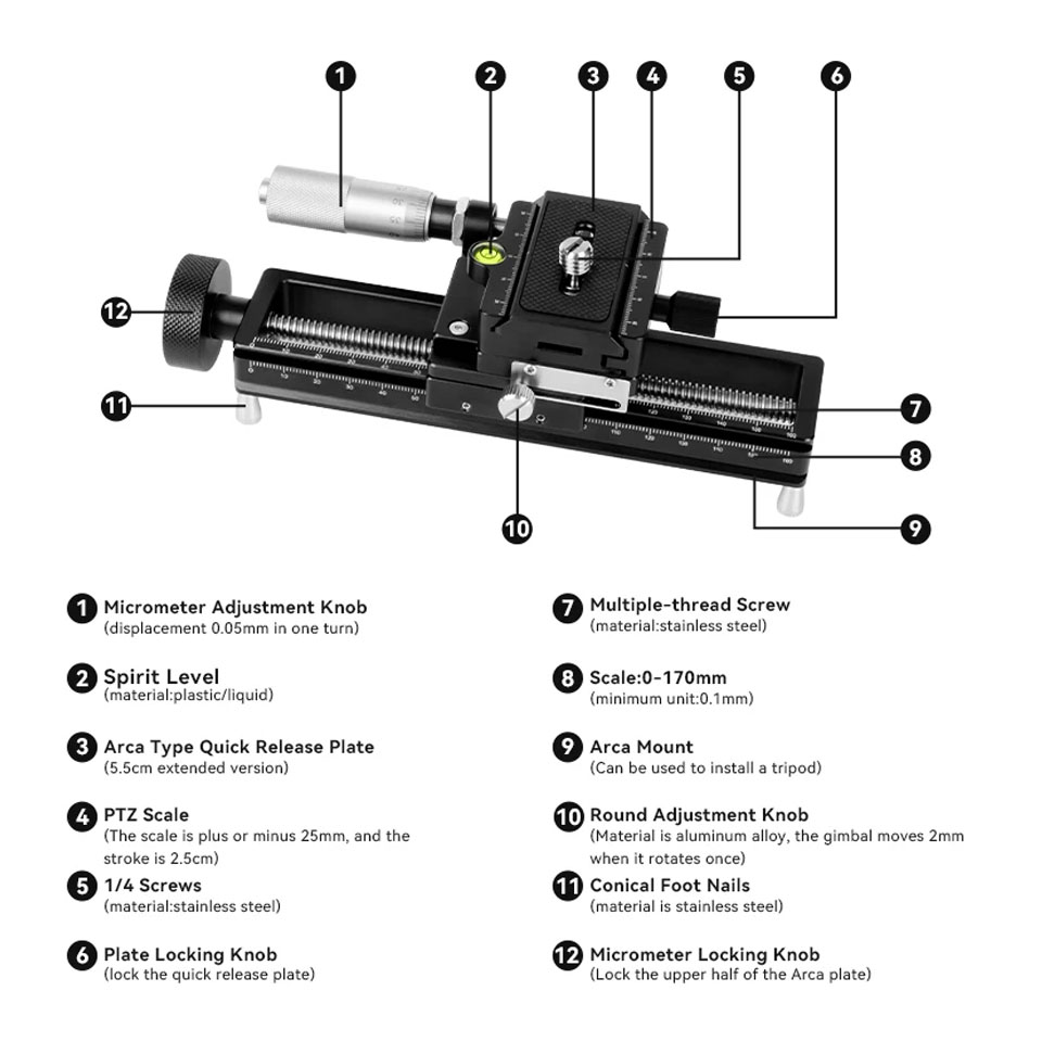 AstrHori AH-MGA170 170mm カメラ マ - Camera Slider Rail のレビューと価格