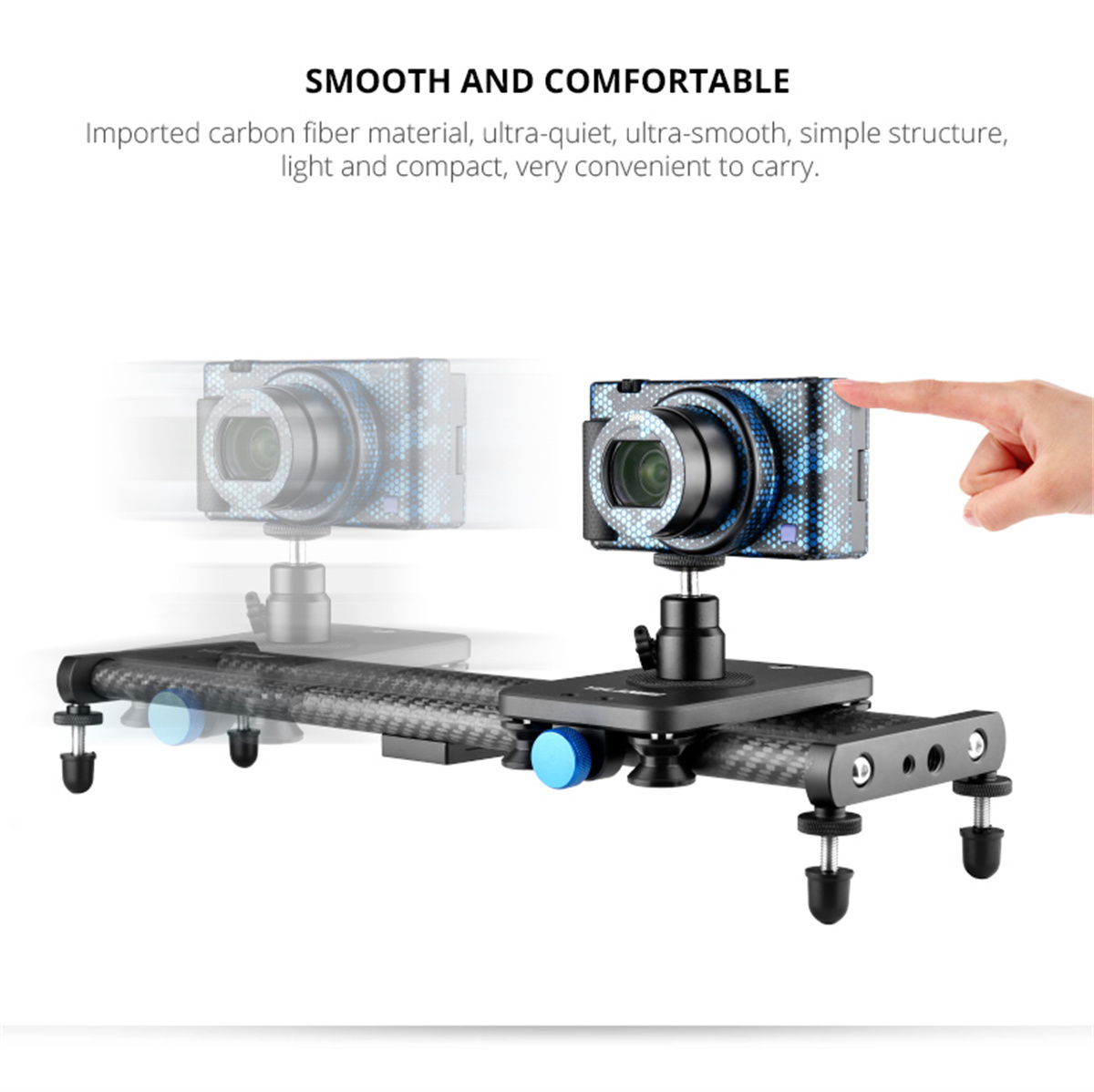 YELANGU 40 センチメートルカーボンファイバーカメラ - Camera Slider Rail のレビューと価格