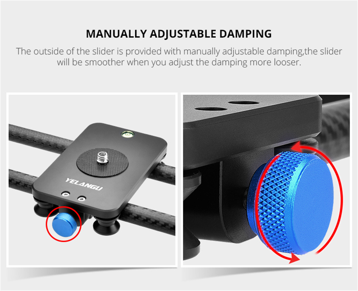 YELANGU 40 センチメートルカーボンファイバーカメラ - Camera Slider Rail のレビューと価格