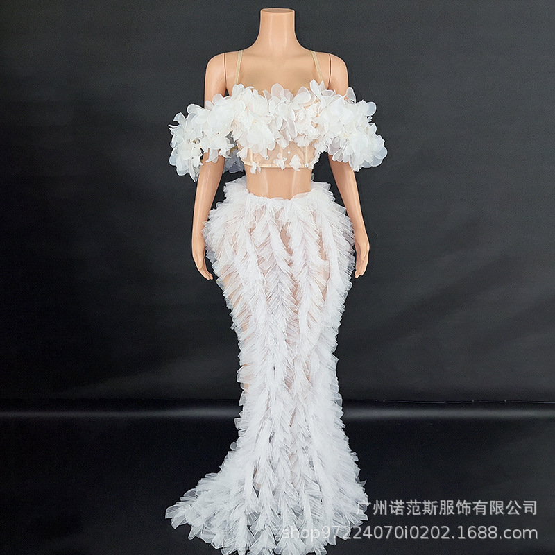 一言ショルダー純白の花びら絶妙なツーピース誕生日パーティー写 - Photography Word のレビューと価格