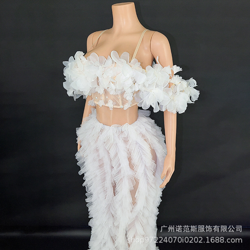 一言ショルダー純白の花びら絶妙なツーピース誕生日パーティー写 - Photography Word のレビューと価格