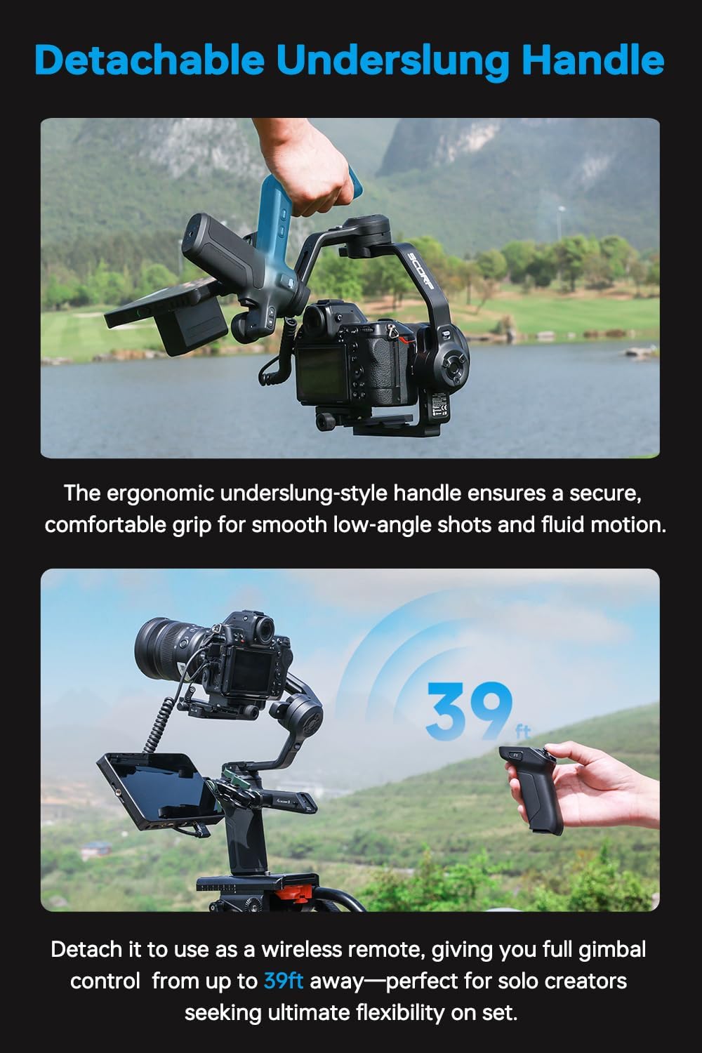 AI自動追跡機能付き3軸ハンドヘルドジンバルスタビライザー、 - Handheld Stabilizer Gimbal のレビューと価格