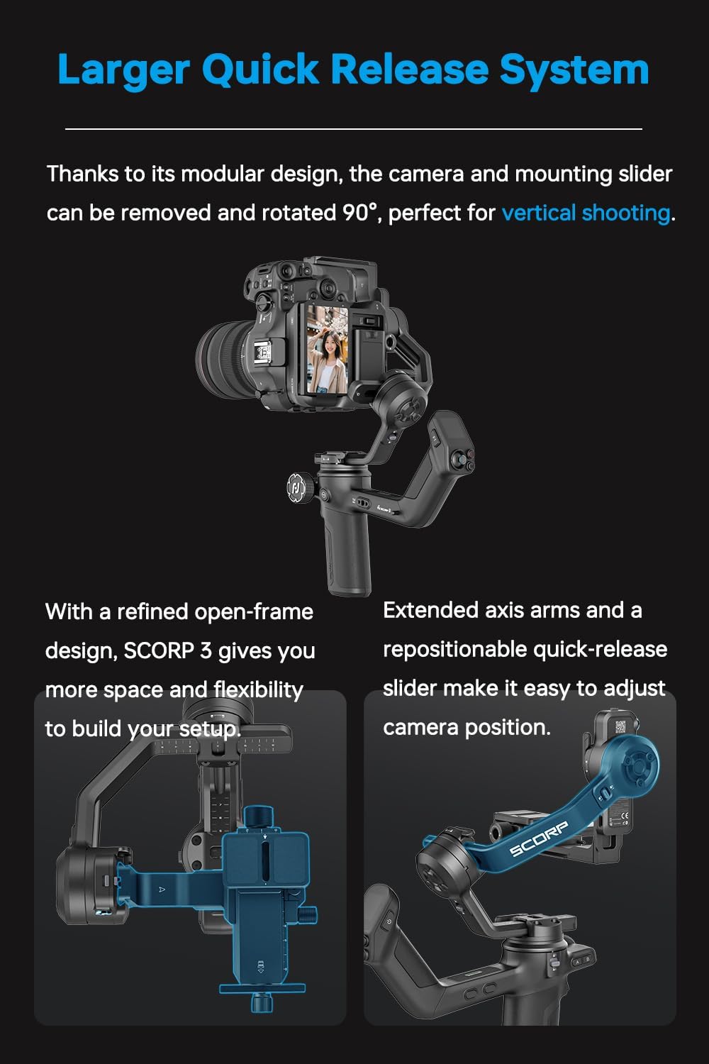 AI自動追跡機能付き3軸ハンドヘルドジンバルスタビライザー、 - Handheld Stabilizer Gimbal のレビューと価格